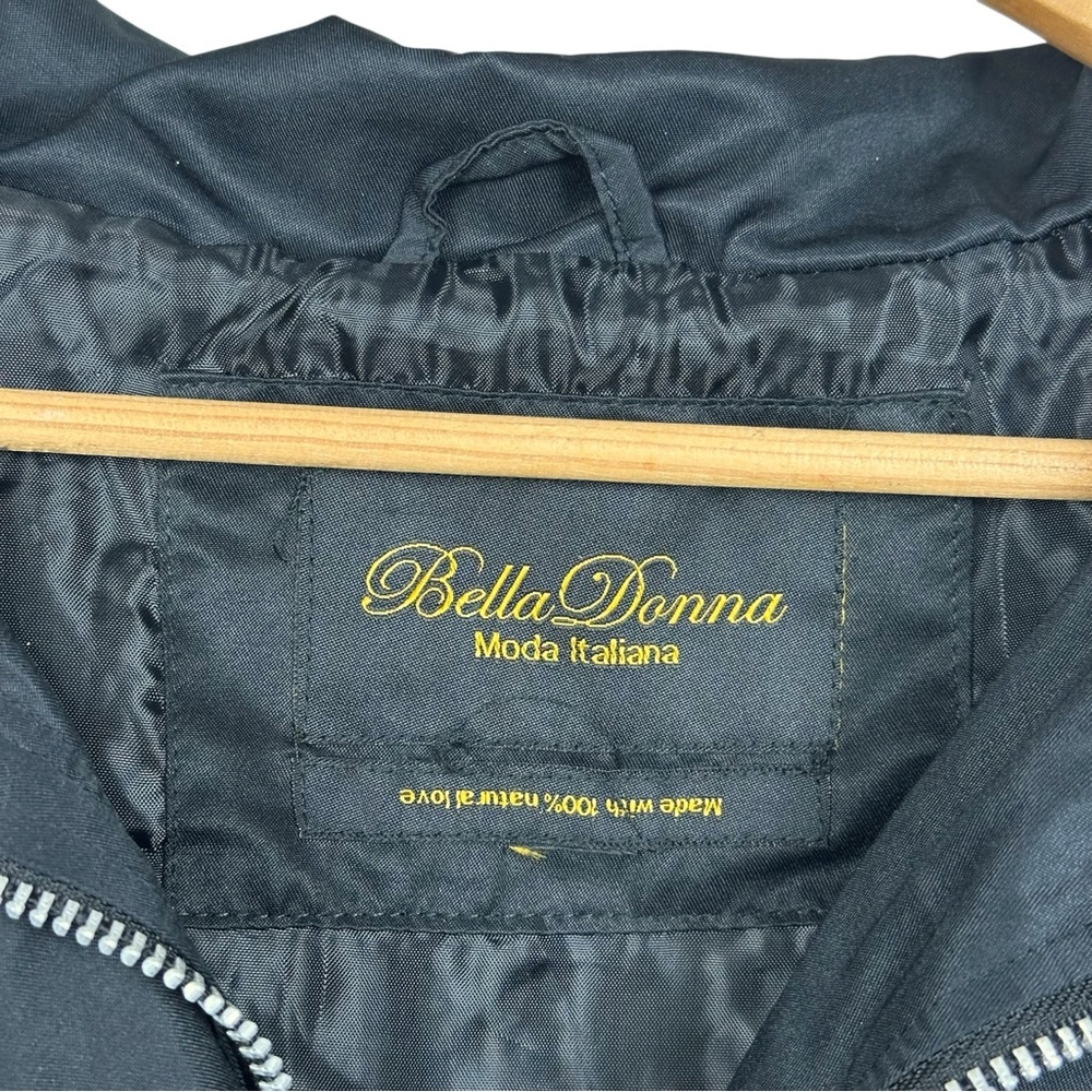 Bella Donna Moda Italiana Hooded Lightweight Full Zip Up Utility Jacket Black - Picture 10 of 13